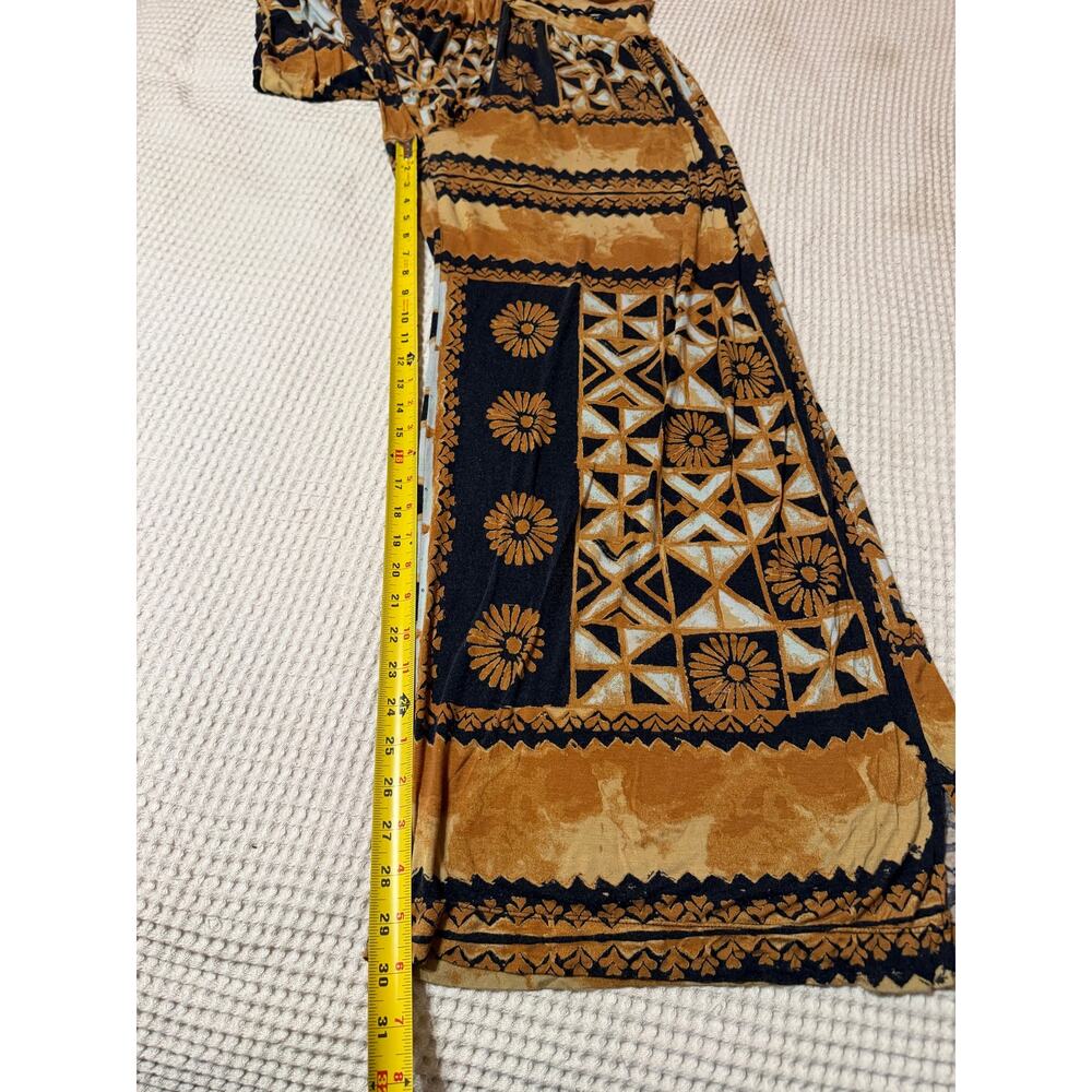 Free People Movement Boho Brown & Blue Printed Wide Leg Flowing Yoga Pants Med - Picture 6 of 13